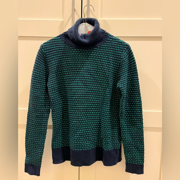 J. Crew navy and green XS turtleneck sweater - Picture 1 of 11
